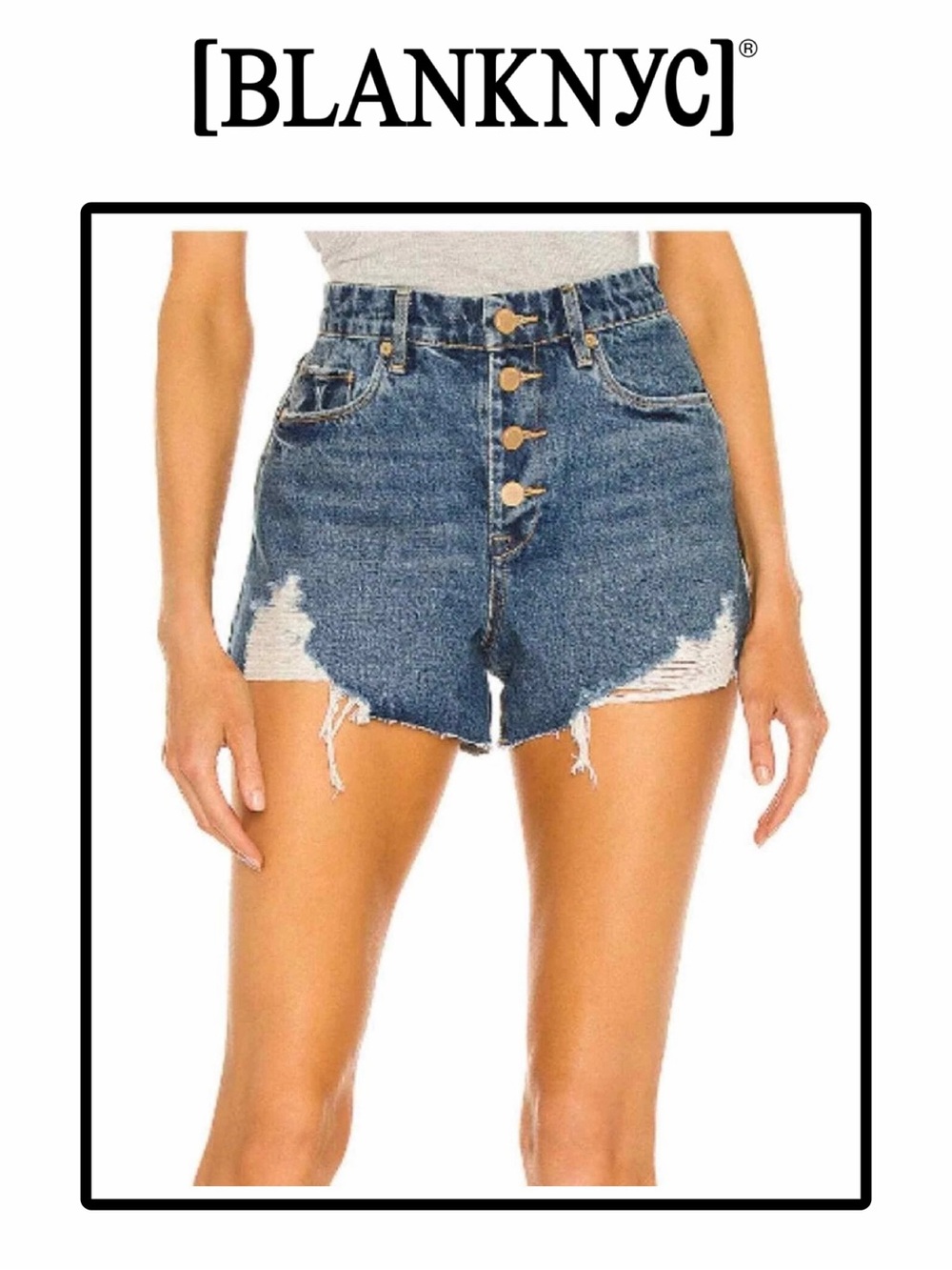 Blank NYC The Barrow vintage high-rise denim shorts Size 26